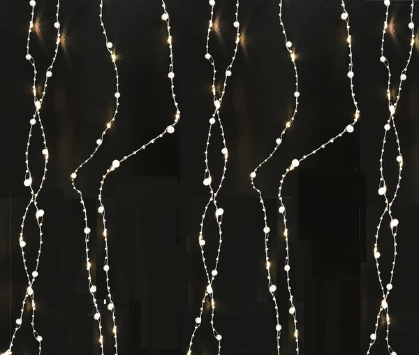 Vánoční LED závěs s 160 perličkami, 3m, více barevných variant Barva: Teplá bílá