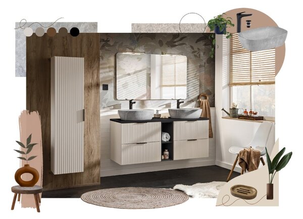 Comad Koupelnová skříňka pod deskové umyvadlo set Adel Cashmere I. 120 kašmír