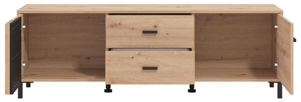 KOMODA POD TELEVIZI, černá, dub artisan, 157/52/40 cm Hom`in - Černé komody