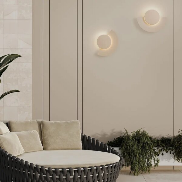 Nova Luce Pískově hnědé kovové venkovní nástěnné LED světlo Gloo 17 cm