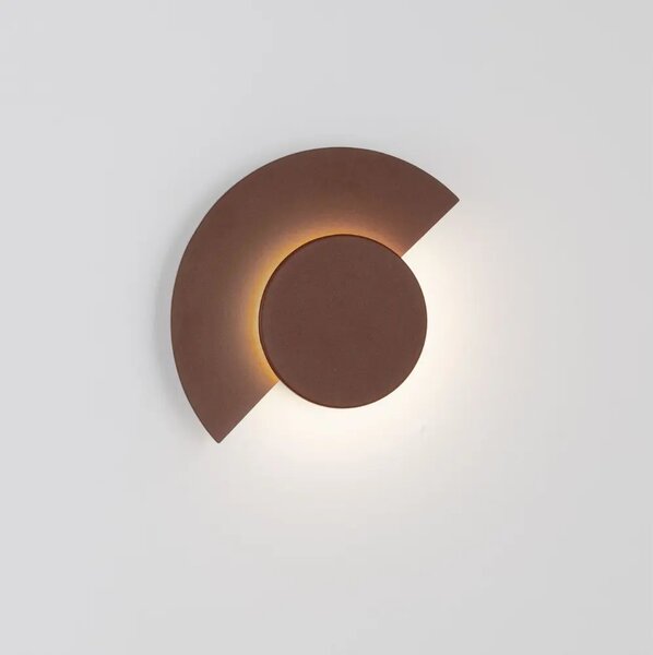 Nova Luce Hnědé kovové venkovní nástěnné LED světlo Gloo 17 cm