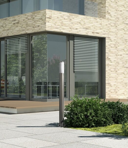 LED RGBW Stmívatelná venkovní lampa LIVIA 1xE27/6,5W/230V 100 cm IP44 stříbrná