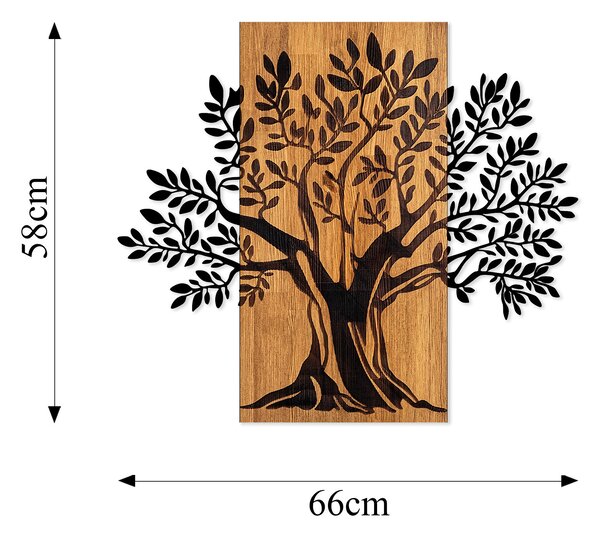 ASIR Nástěnná dekorace TREE dřevo kov černá