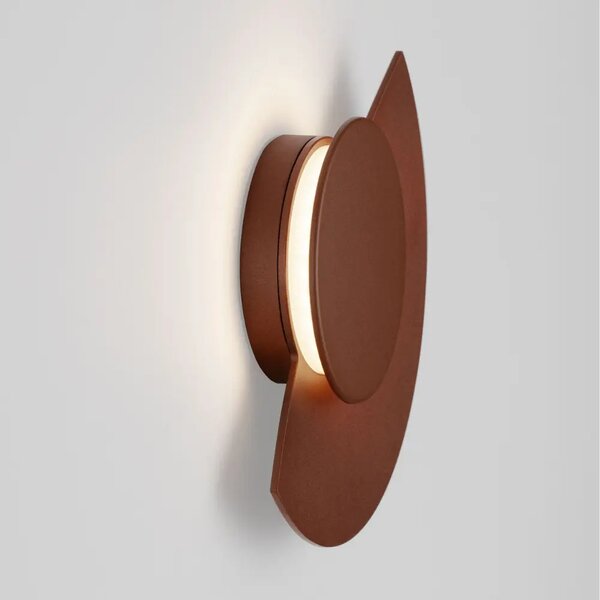 Nova Luce Hnědé kovové venkovní nástěnné LED světlo Gloo 17 cm
