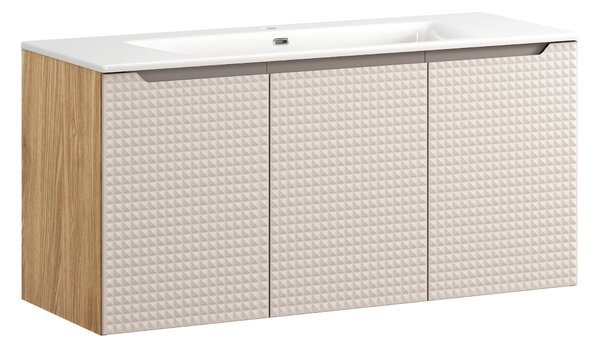 Comad Koupelnová skříňka s keramickým umyvadlem Luxor Beige 120 cm - béžová