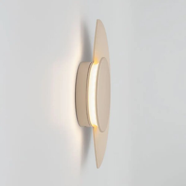 Nova Luce Pískově hnědé kovové venkovní nástěnné LED světlo Gloo 17 cm
