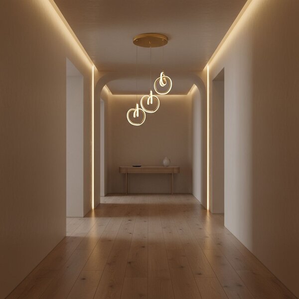 Toolight Toolight, LED závěsné osvětlení 33W, 3000K, 3500lm, LHJ093-3CP, zlatá lesklá, OSW-50066