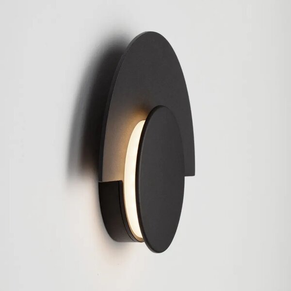 Nova Luce Černé kovové venkovní nástěnné LED světlo Gloo 17 cm