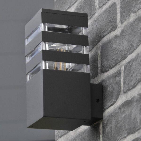 LED RGBW Stmívatelné venkovní nástěnné svítidlo TEKSAS 1xE27/9W/230V IP44 antr