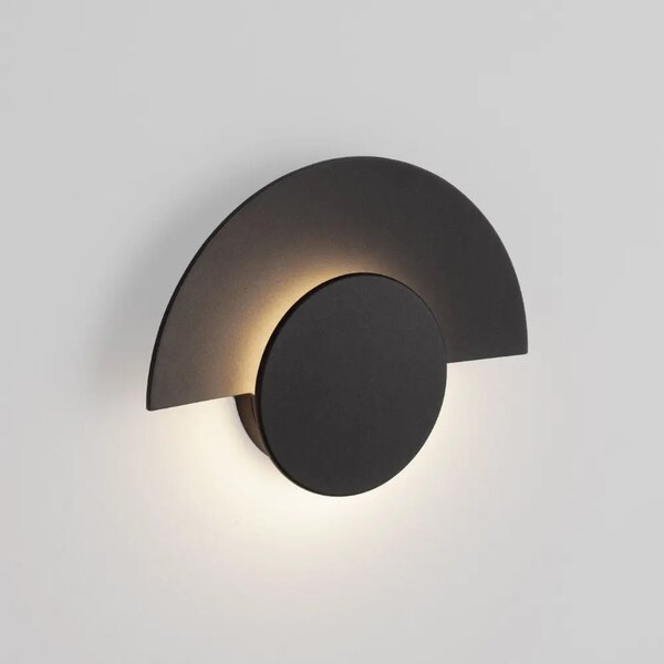 Nova Luce Černé kovové venkovní nástěnné LED světlo Gloo 17 cm
