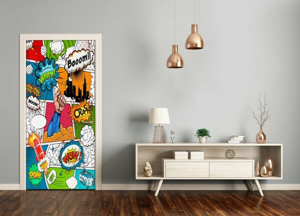 Samolepící fototapeta na dveře Komiks 95x205 cm