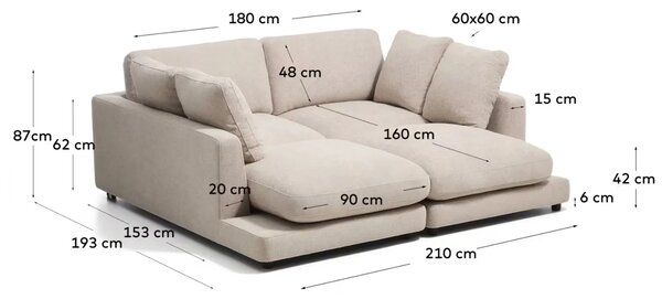 Kave Home Béžová bouclé lenoška Gala 210 cm
