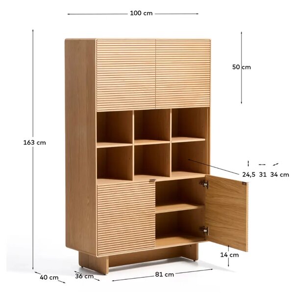 Kave Home Dubová komoda Norlen 163 x 100 cm
