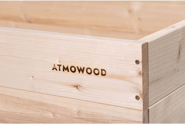 ATMOWOOD Dřevěný vyvýšený záhon 120 x 120 x 40 cm hnědý