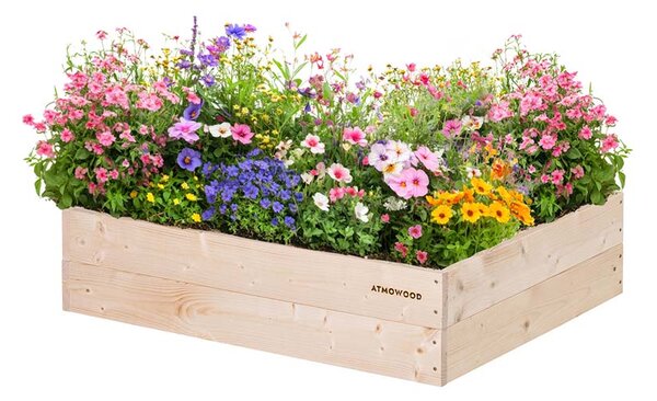 ATMOWOOD Dřevěný vyvýšený záhon 80 x 60 x 20 cm hnědý