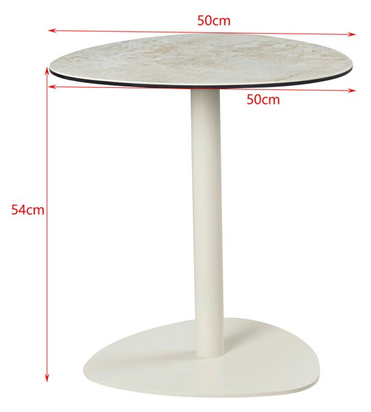 KONFERENČNÍ STOLEK, šedohnědá, šedobílá, kov, sklo, keramika, 50/50/54 cm Belluti - Konferenční stolky