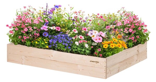 ATMOWOOD Dřevěný vyvýšený záhon 120 x 80 x 20 cm hnědý