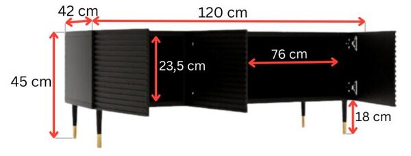 TV skříňka Imperotta I02 (černá). Akce -28%