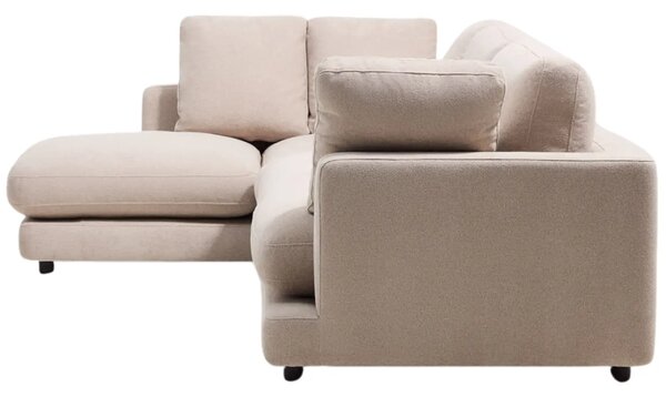 Kave Home Béžová rohová bouclé pohovka Gala 300 cm, levá