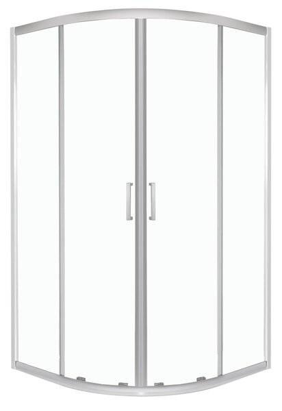 Novoterm Čtvrtkruhový sprchový kout NV-Aruba GL CHR 80 SV, chrom/transparent + hluboká vanička bílá