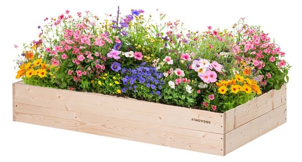 ATMOWOOD Dřevěný vyvýšený záhon 120 x 60 x 20 cm hnědý