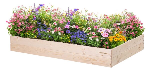 ATMOWOOD Dřevěný vyvýšený záhon 140 x 80 x 20 cm hnědý
