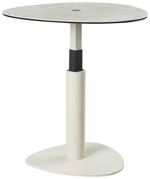 KONFERENČNÍ STOLEK, šedohnědá, šedobílá, kov, sklo, keramika, 58/58/46-64 cm Belluti - Konferenční stolky