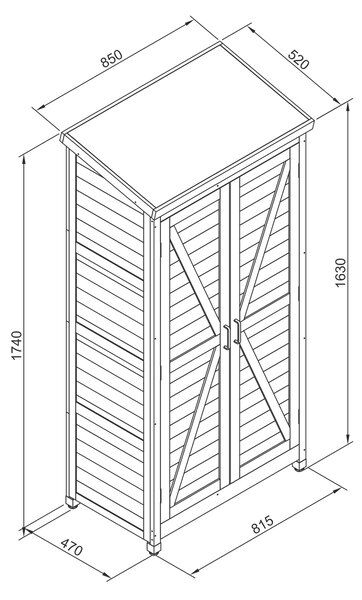 SKŘÍŇKA NA NÁŘADÍ 52/85/174 cm Ambia Garden, Online Only