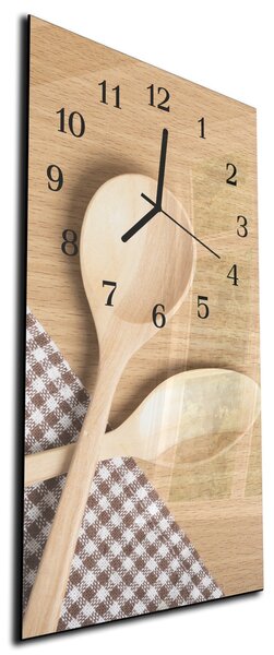 Nástěnné hodiny 30x60cm vařečky na dřevě - plexi