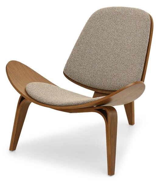 Designové křeslo DAHL - tmavě béžové / ořech