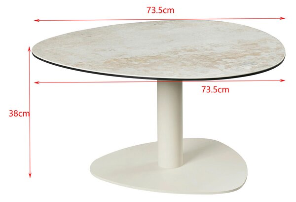 KONFERENČNÍ STOLEK, šedohnědá, šedobílá, kov, sklo, keramika, 74/74/38 cm Belluti - Konferenční stolky