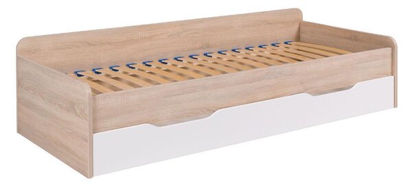Jednolůžková postel 90 cm Telvera 1 (dub sonoma + bílá) (s roštem a matrací) (s úl. prostorem)