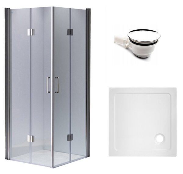 BPS-koupelny Čtvercový sprchový kout HYD-SK1290B 90x90 chrom/transparent + vanička HYD-SSV-ST02B bílá