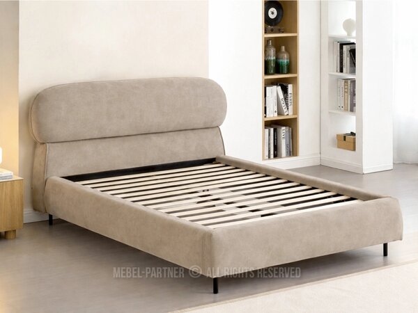 Designová manželská postel 140x200 ILDIKA - béžová / černá