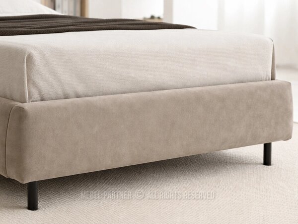Designová manželská postel 140x200 ILDIKA - béžová / černá