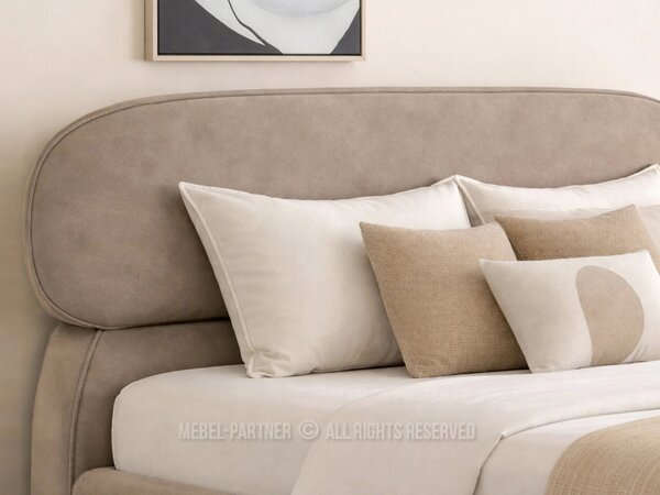 Designová manželská postel 140x200 ILDIKA - béžová / černá