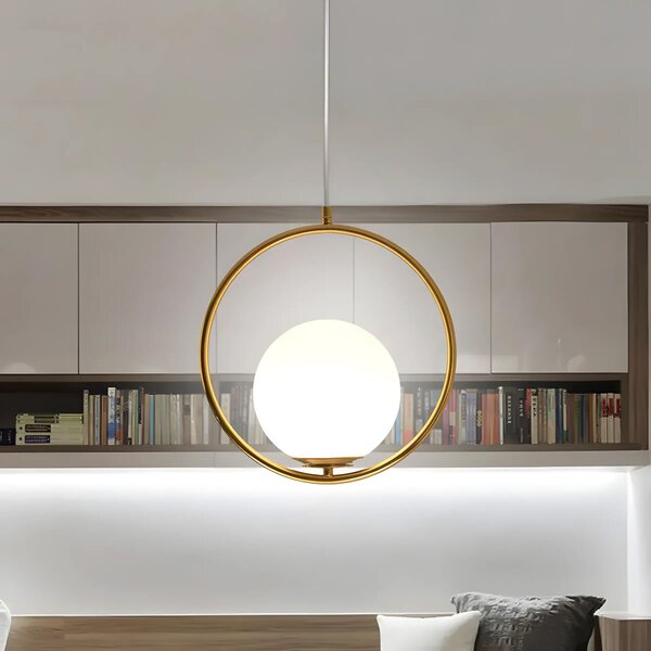 Toolight Toolight, stropní lampa visící skleněná koule z bílého zlata G109-1W Gold, OSW-09734