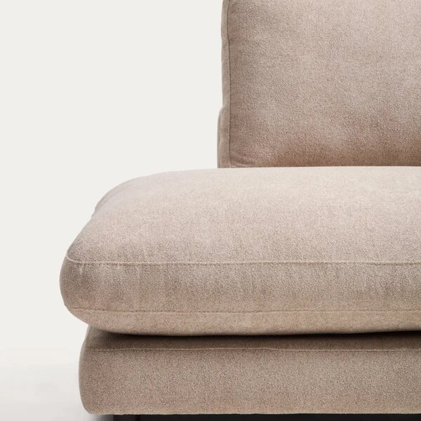 Kave Home Béžová bouclé lenoška Gala 193 cm, levá
