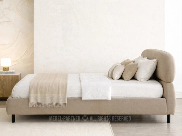 Designová manželská postel 140x200 ILDIKA - béžová / černá
