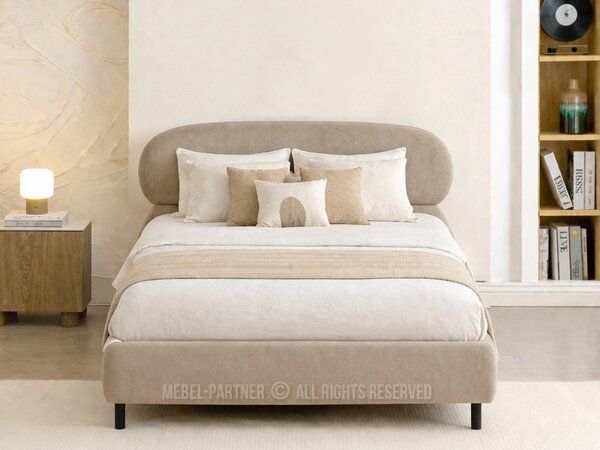 Designová manželská postel 140x200 ILDIKA - béžová / černá