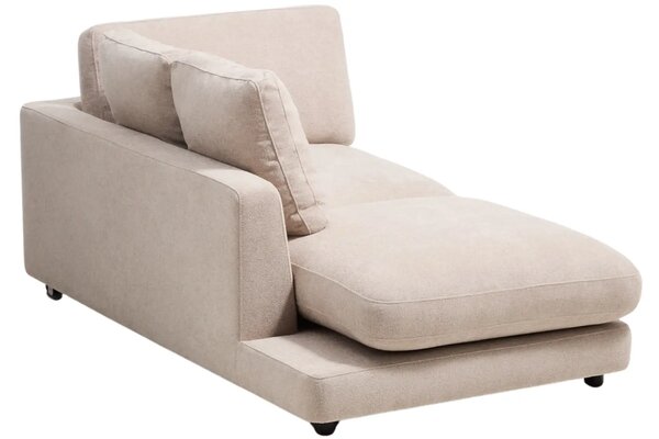 Kave Home Béžová bouclé lenoška Gala 193 cm, levá