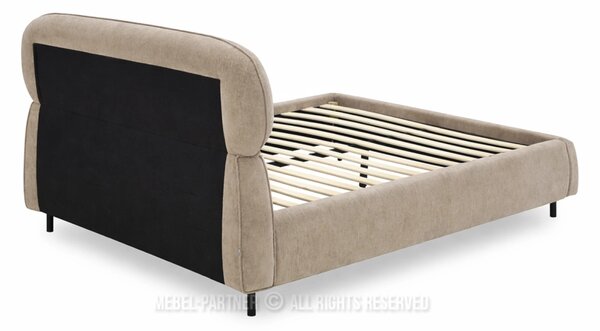 Designová manželská postel 140x200 ILDIKA - béžová / černá