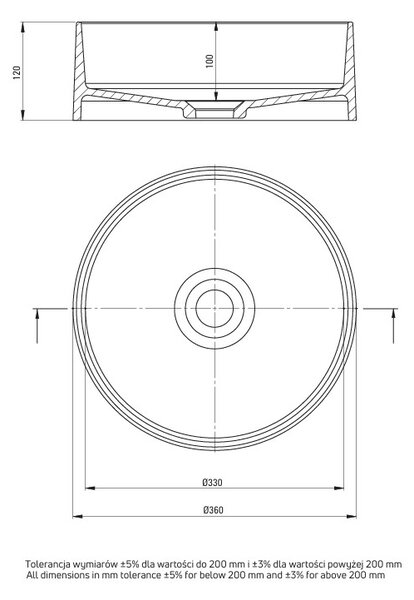 Deante Silia, granitové umyvadlo na desku 360x360x120 mm, béžová, DEA-CQS_5U4S