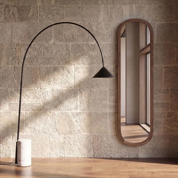 Angel Cerdá Černá kovová stojací lampa No. 8104, 210 cm