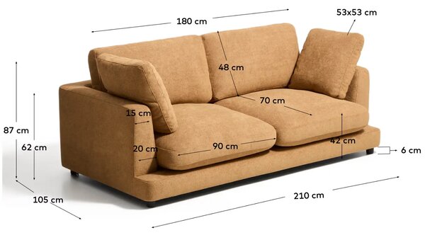 Kave Home Žlutá dvoumístná bouclé pohovka Gala 210 cm