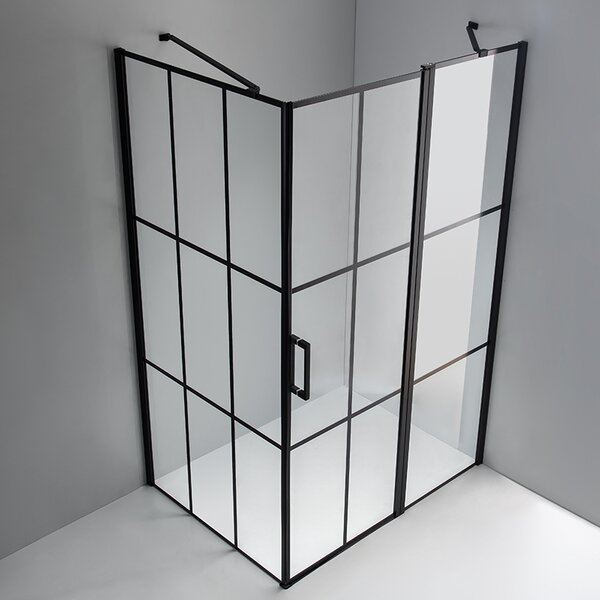 BPS-koupelny Obdélníkový sprchový kout HYD-OK02AM 100x80 černá/transparent - bez vaničky