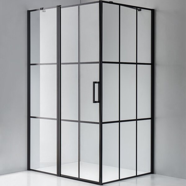 BPS-koupelny Obdélníkový sprchový kout HYD-OK02AM 100x80 černá/transparent - bez vaničky