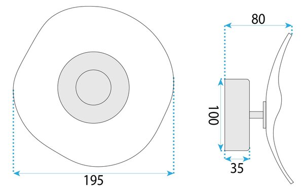 Toolight Toolight, LED nástěnné svítidlo 3,6W, 500lm, APP1794-W, zlatá matná, OSW-04362