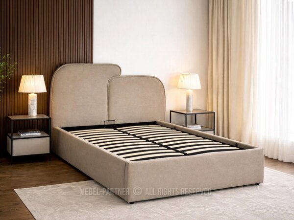 Designová postel 140x200 KANANI - béžová