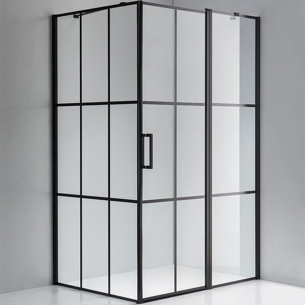 BPS-koupelny Obdélníkový sprchový kout HYD-OK02AM 100x80 černá/transparent - bez vaničky